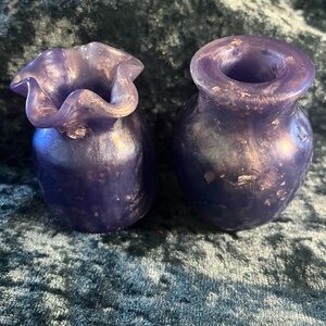 Elegant Purple Glass Mini Vases